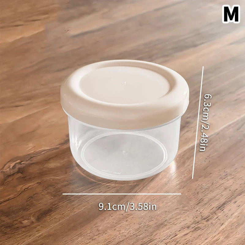 Round Plastic Food Storage Container with Lid | Fridge Box