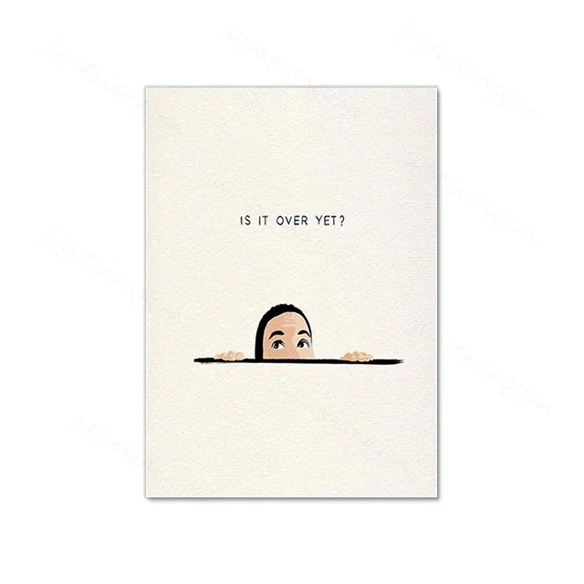 Swimming Girl Abstract Canvas Wall Art | Minimalist Home Decor
