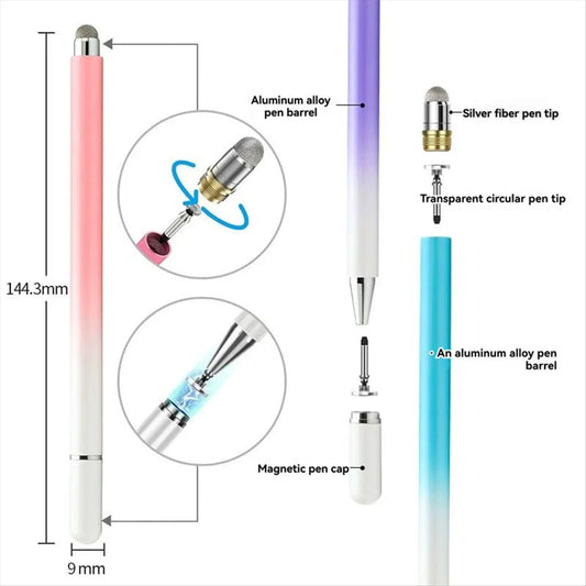 3-Pack Universal Stylus Pens – Disc & Fiber Tips, All Devices Touch Screen Stylus Peaceful Pleasures Health and Wellness Default Title
