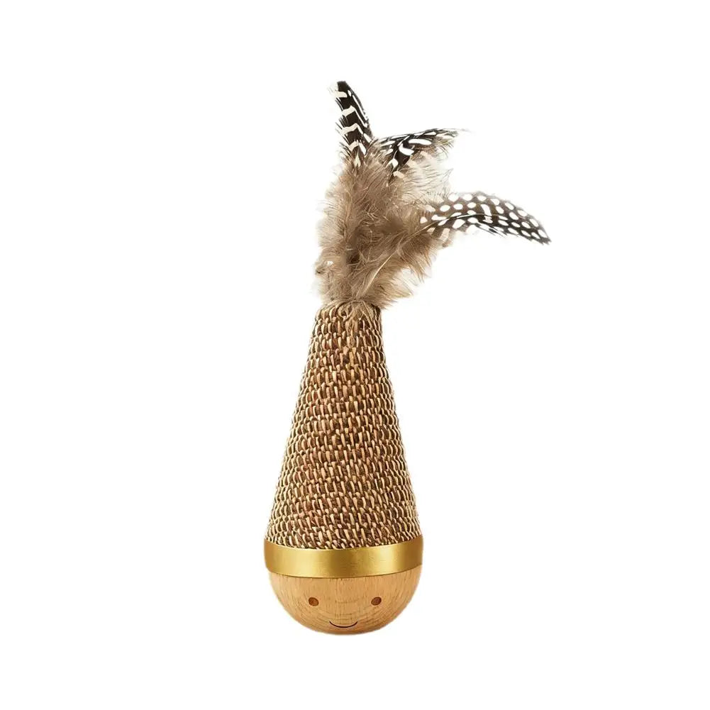 Cat Roly Poly Feather Tumbler Toy – Interactive Indoor Play