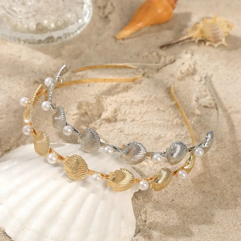 Korean Starfish Shell Headband | Gold & Silver Crown Tiara Crown Tiara Headband Peaceful Pleasures Health and Wellness