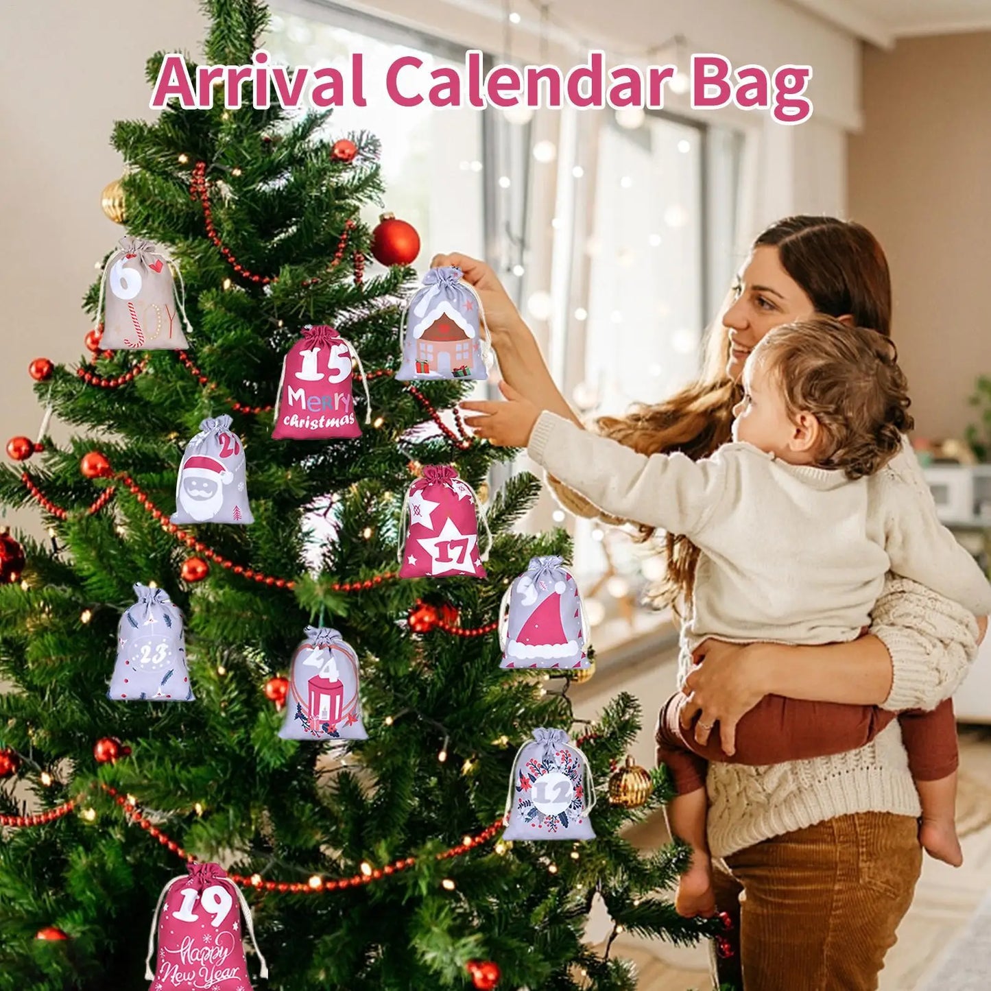 24-Day Christmas Advent Calendar Bags | Reusable Fillable Pouches