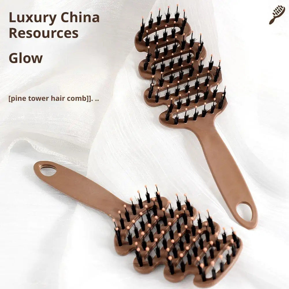 2-Pack Anti-Static Boar Bristle Detangling Comb – All Hair Types