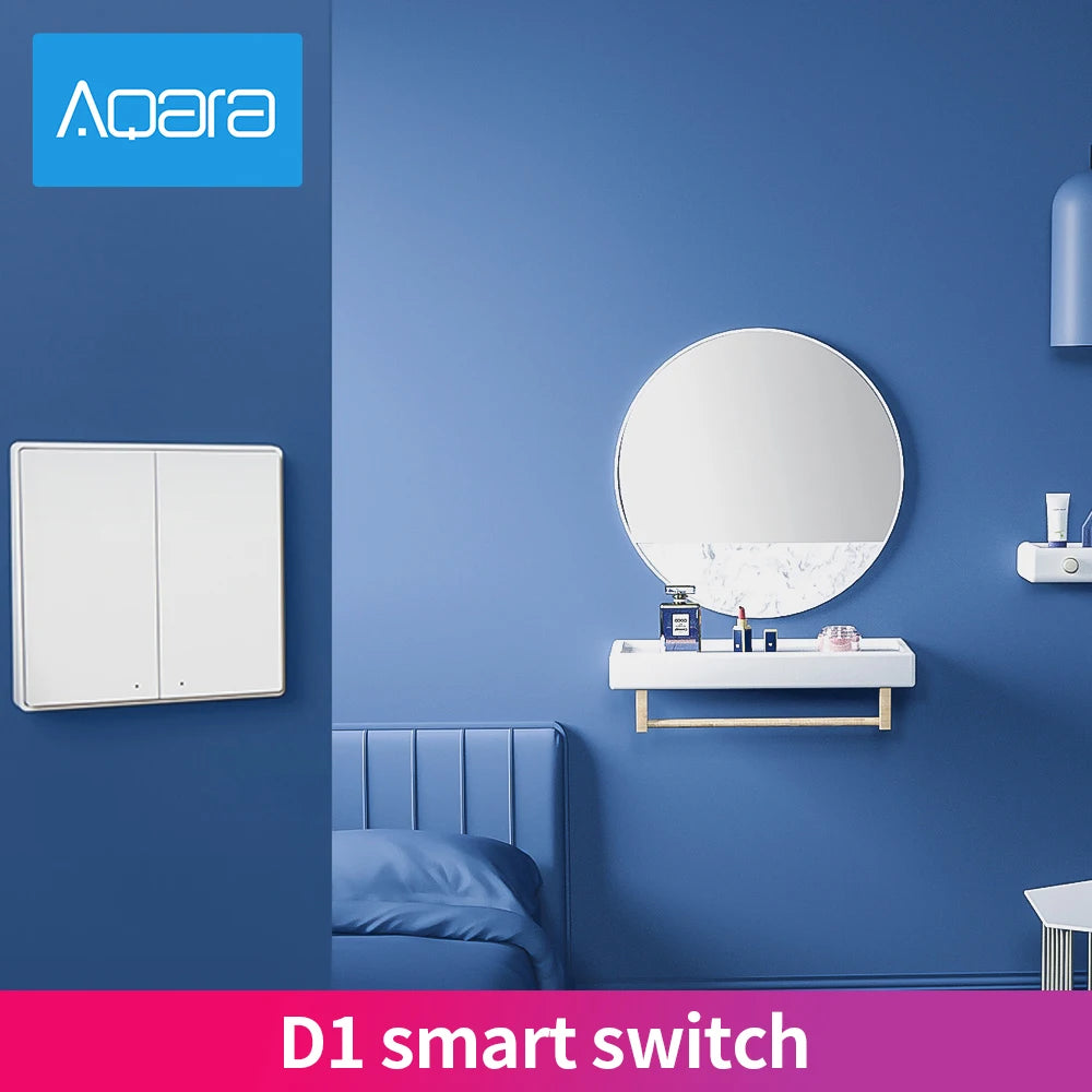 Aqara D1 Smart Wall Switch Zigbee Wireless Remote Control Key Light Switch Neutral Fire Wire Triple Button For Mijia Smart Home Peaceful Pleasures Health and Wellness