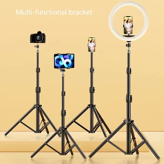 Mobile phone live support photo tripod multi-functional video recording selfie landing tripod Peaceful Pleasures Health and Wellness black