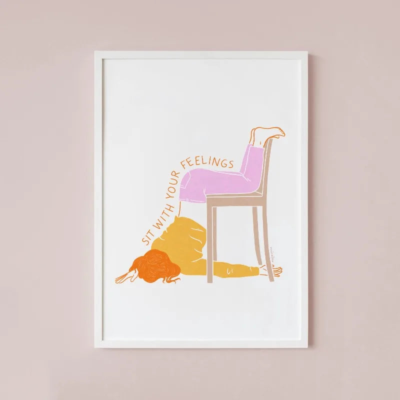 Modern Minimalist Line Girl Illustration Poster Girly Busy Resting Reading Book Canvas Painting Wall Art Living Room Home Dec Peaceful Pleasures Health and Wellness 13 30x40cm Unframed