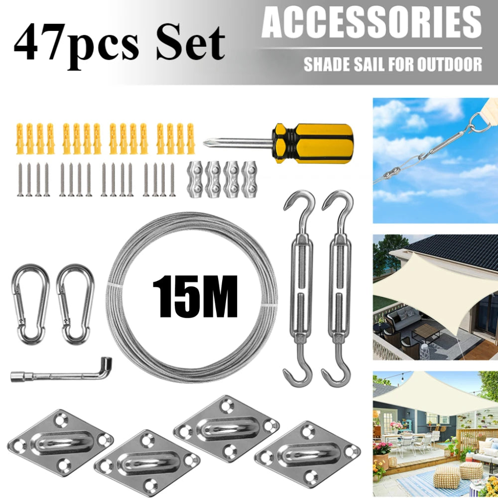 Grey Sun Shade Sail Rectangle Square Triangle UV Block Sunshade for Yard Deck Canopy Awning Outdoor Garden Waterproof Cloth Peaceful Pleasures Health and Wellness 47pc Install set