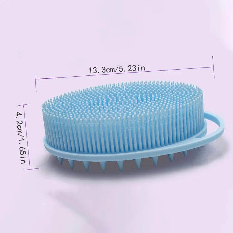 Silicone body scrubber adopts advanced sanitary technology, which is mild and clean, with good foam, durable, and silicone doubl Peaceful Pleasures Health and Wellness