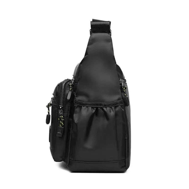 Men's cross-body bag with multi-layered pockets, adjustable shoulder strap, business single-shoulder bag Peaceful Pleasures Health and Wellness
