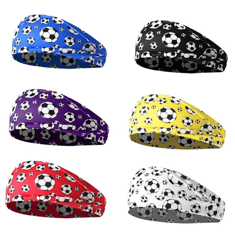 Women's Soccer Print Sports Headband | Elastic Sweatband