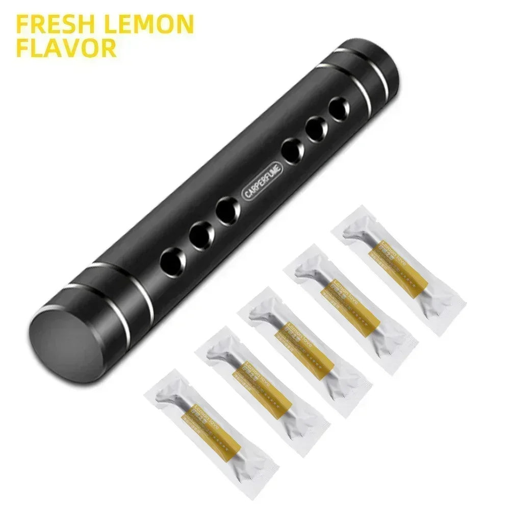 Car Air Vent Perfume Car Air Freshener Flavoring Smell Aroma Perfumes Air Freshener Parfum Car Accessories Peaceful Pleasures Health and Wellness Black 5PCS Lemon