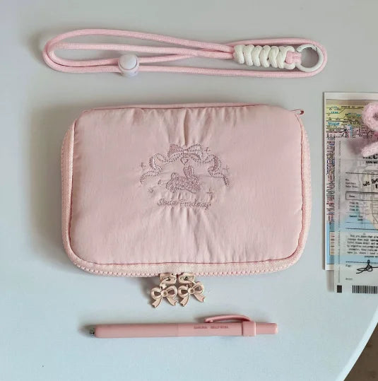 Ballet Rabbit Card Bag ID Storage Neck Hanging Travel Small Passport