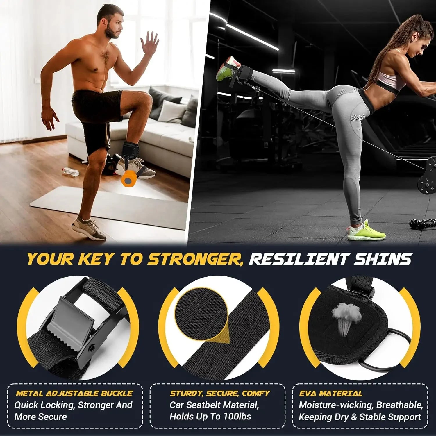 Adjustable Ankle Straps for Dumbbell and Cable Machine, Durable Foot Attachment with Nylon Strap for Leg Training Peaceful Pleasures Health and Wellness