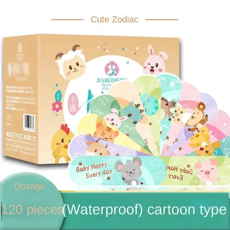 120pc Cartoon Waterproof Bandages for Kids | First Aid Plasters