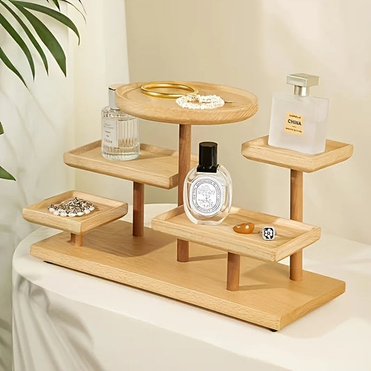 Wooden Multi-Layer Jewelry & Bead Display Storage Rack
