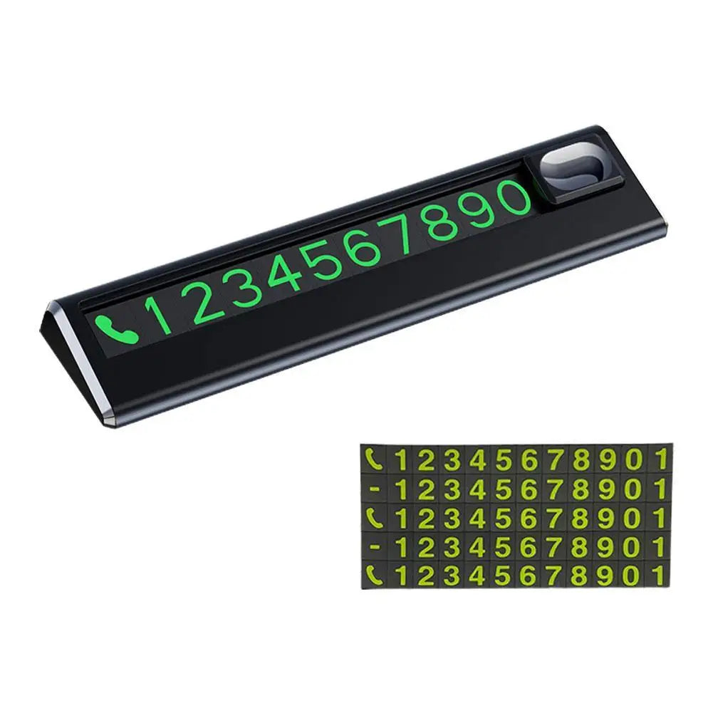 Luminous Temporary Parking Card – Magnetic Phone Number Plate