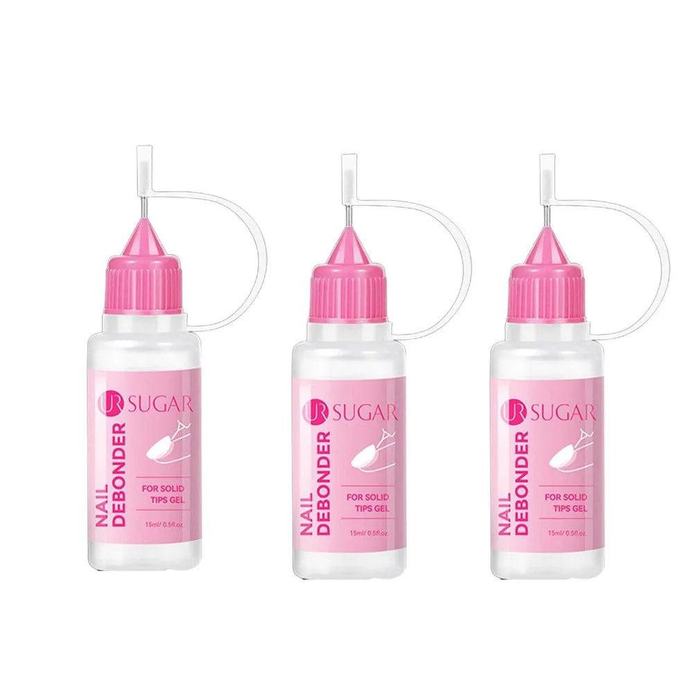 Nail Solid Gel Glue Remover & Debonder Fast Dissolve Liquid for Fake Tips Press On Nails, False Nails | Quick Manicure Tool Peaceful Pleasures Health and Wellness 3pcs
