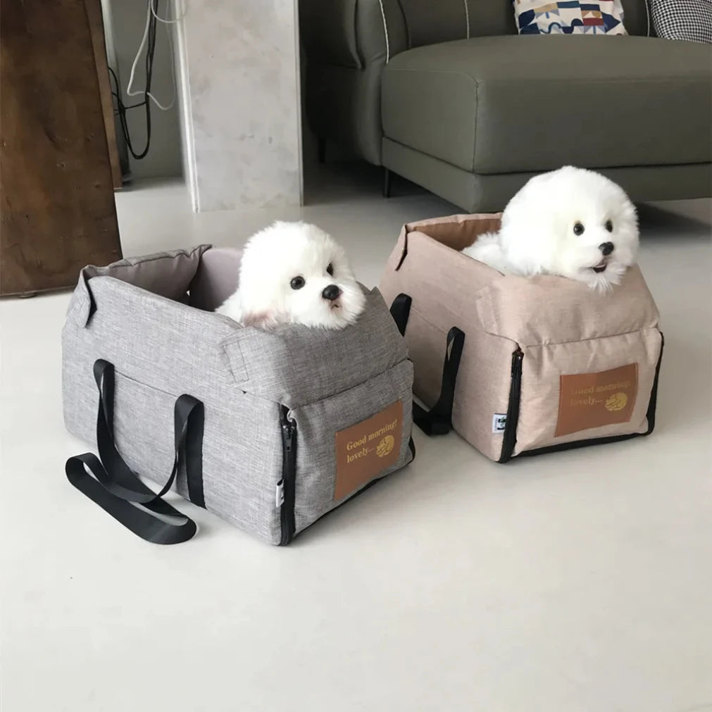 Portable Dog Car Seat Bed & Carrier for Small Dogs & Cats