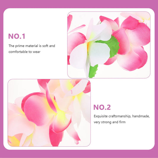 1 Set Hawaiian Flower Leis Floral Wreath Bright Color Lightweight Hawaiian Leis Garlands Holiday Party Decorations Peaceful Pleasures Health and Wellness other