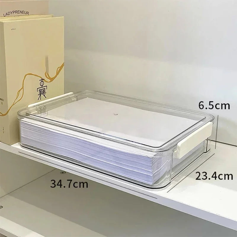 Stackable Transparent Desktop Document & Paper Organizer Box
