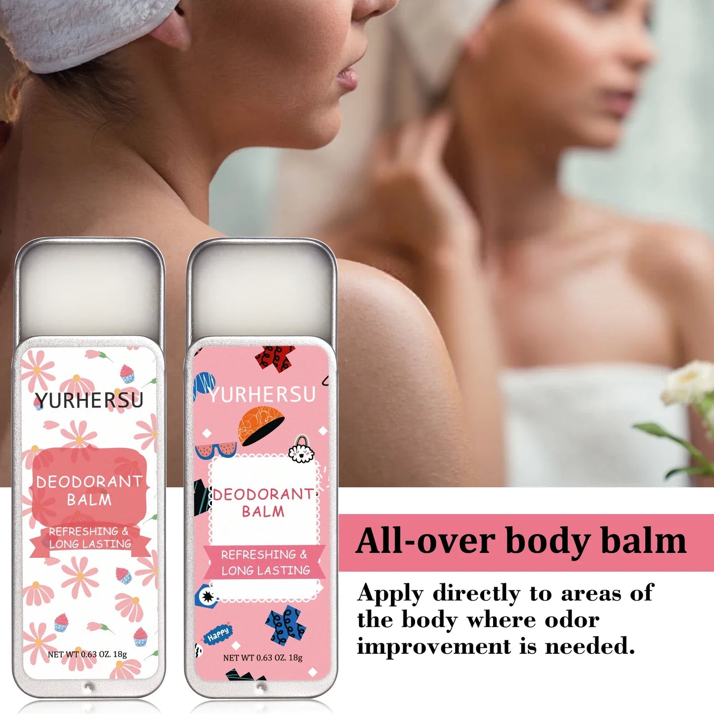 YURHERSU 4-Piece Deodorant Stick Set – Unisex Body Freshness