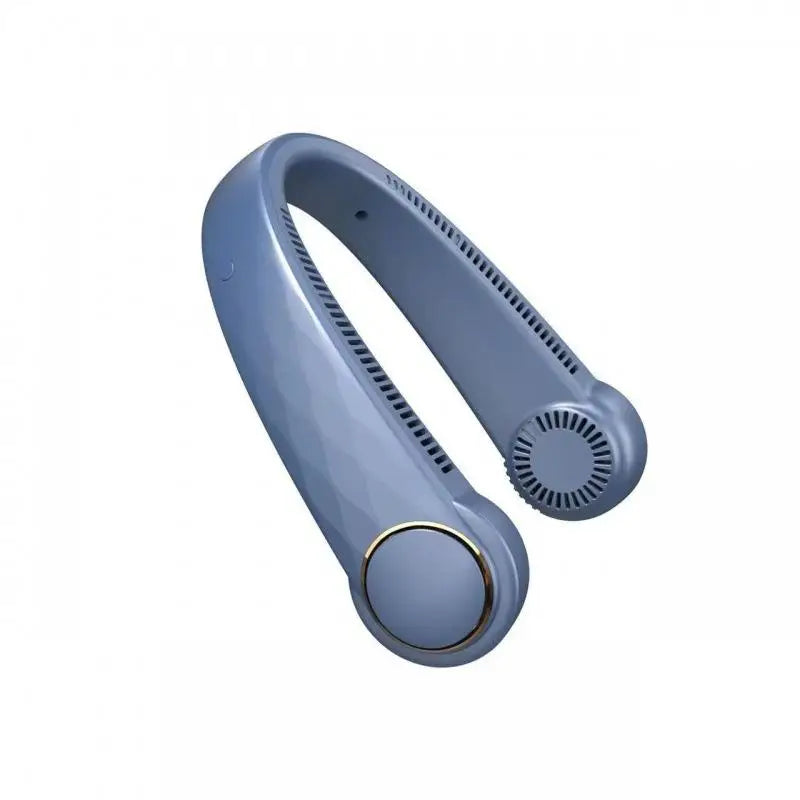 Usb Charging Silent Bladeless Hanging Neck Fan Peaceful Pleasures Health and Wellness Blue