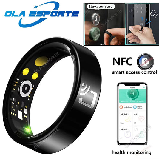 Smart Ring NFC New Heart Rate And Health Monitor Smartring Men Women 5TAM Waterproof Multi Sport Modes Smart Access Control Ring Peaceful Pleasures Health and Wellness