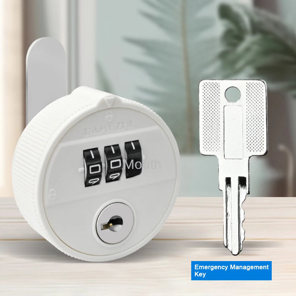 Zinc Alloy 3-Digit Combination Lock with Key | Cabinet & Drawer