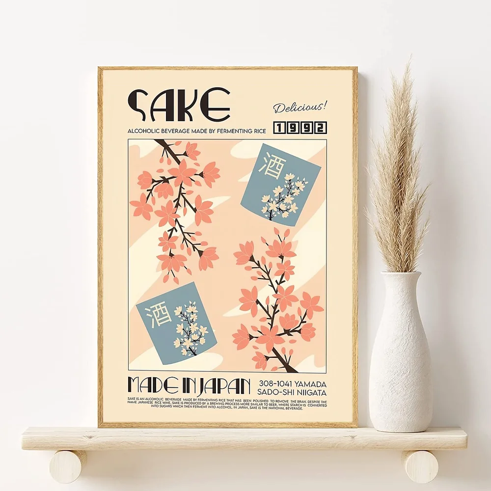 Retro Japanese & Korean Food Poster – Waterproof PVC Wall Art Wall Art Poster Peaceful Pleasures Health and Wellness