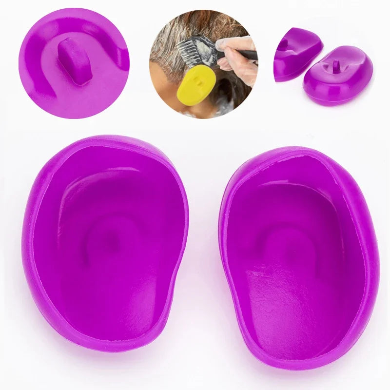 2pcs Silicone Earmuffs Ear Waterproof Salon Ear Shield Hair Coloring Ear Cover Dyeing Protector Caps Shower Styling Accessories Peaceful Pleasures Health and Wellness