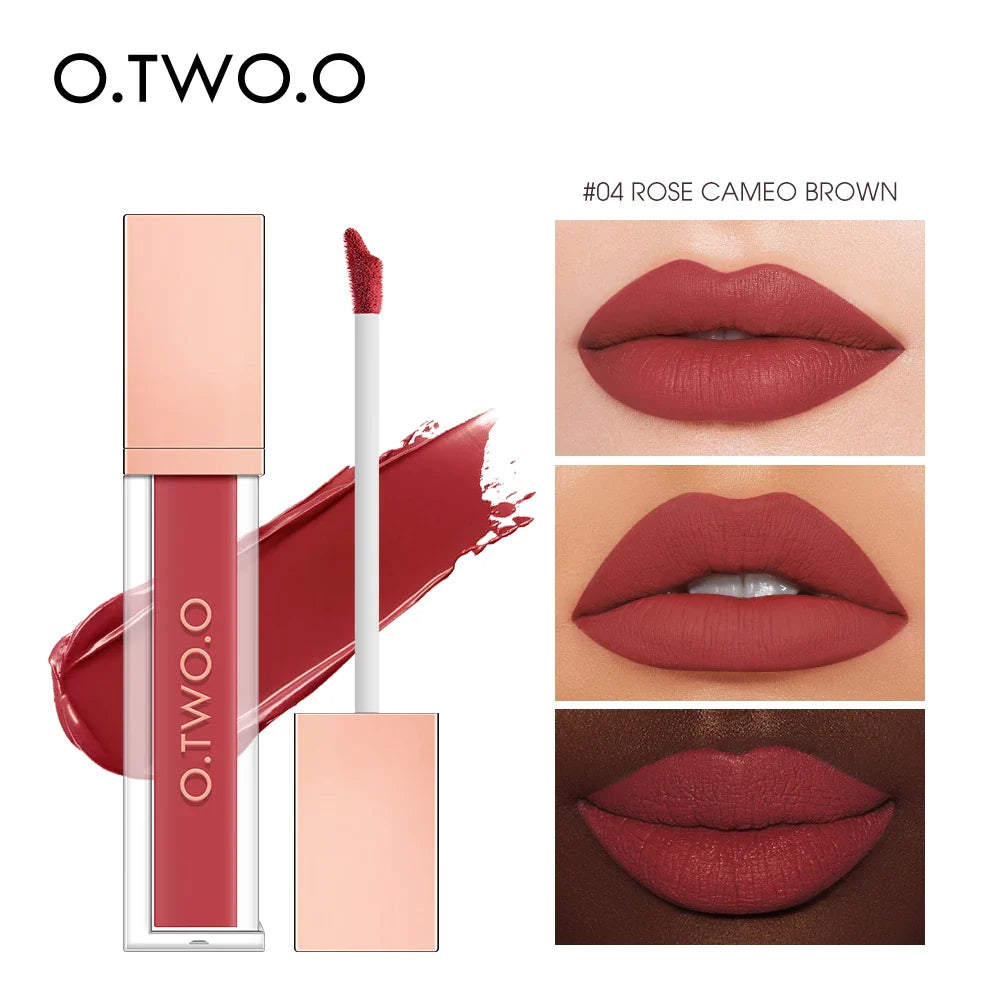 O.TWO.O Velvet Matte Liquid Lipstick – 12 Shades Waterproof