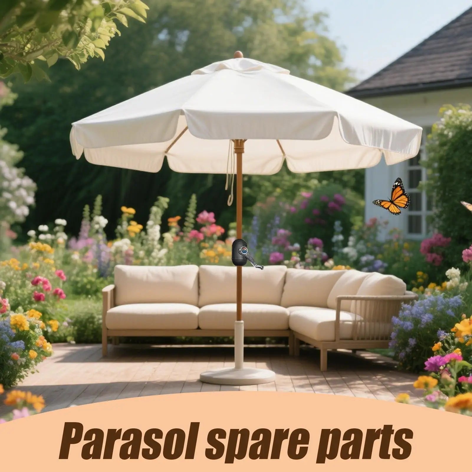 Patio Umbrella Accessories Space-saving Parasol Parts Hand Cranked Long-Lasting Middle Column Umbrella For Balcony Pool Picnic Peaceful Pleasures Health and Wellness