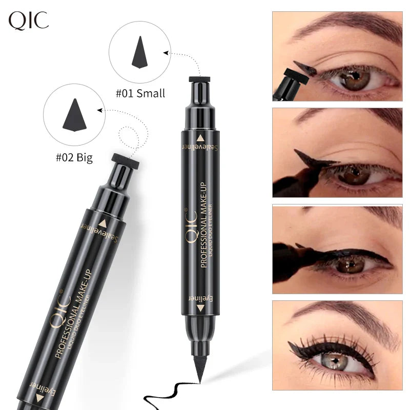 QIC 2-in-1 Stamp Eyeliner Pen – Cat Eye Waterproof Quick Dry