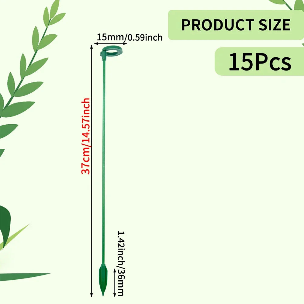 5/10PCS Plant Supports Stand Butterflies Orchid Flower Potted Fixing Rods Reusable Vegetable Protection Fixing Tool Gardening Su Peaceful Pleasures Health and Wellness 37cm-15pcs