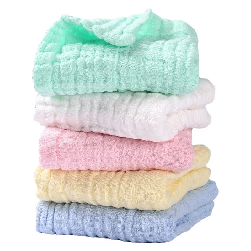 5-Pack Cotton Gauze Baby Towels | Soft Newborn Wash Cloths