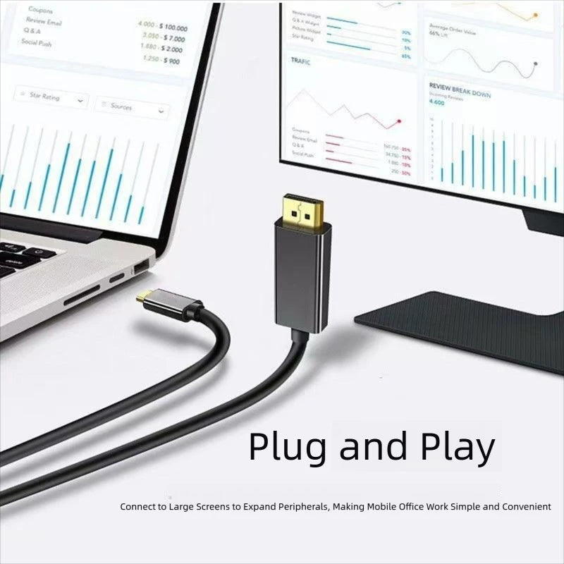 USB C To HDMI-compatible Adapter Cable Type C To HD 4k 60Hz USB C Cable Extend Screen Laptop Projector High Definition Adapter Peaceful Pleasures Health and Wellness