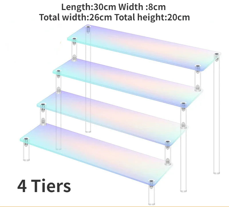 Iridescent Acrylic Display Riser Stand 1–5 Tier Shelf Organizer