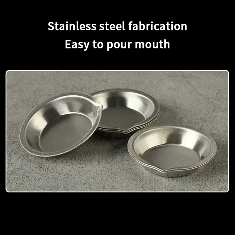 10-Pack Stainless Steel Round Paint Mixing Palette Trays