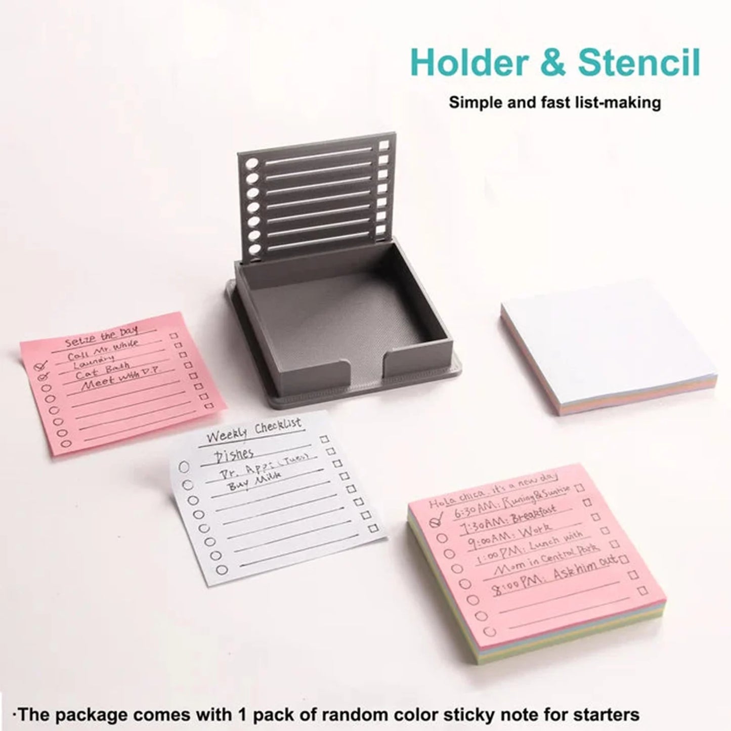 Stick Note Organizer Template Convenient Dock Design Easy to Store Template for Office & School Supplies Peaceful Pleasures Health and Wellness