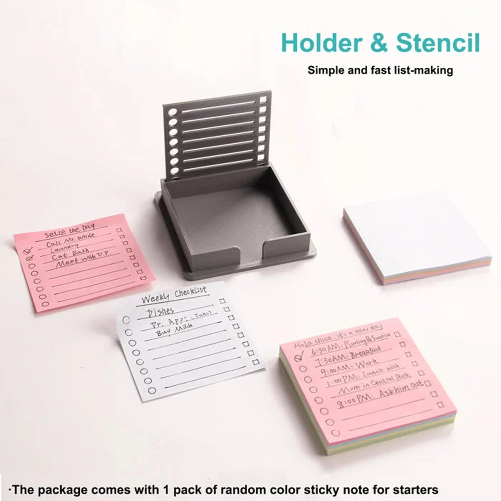 Stick Note Organizer Template Convenient Dock Design Easy to Store Template for Office & School Supplies Peaceful Pleasures Health and Wellness