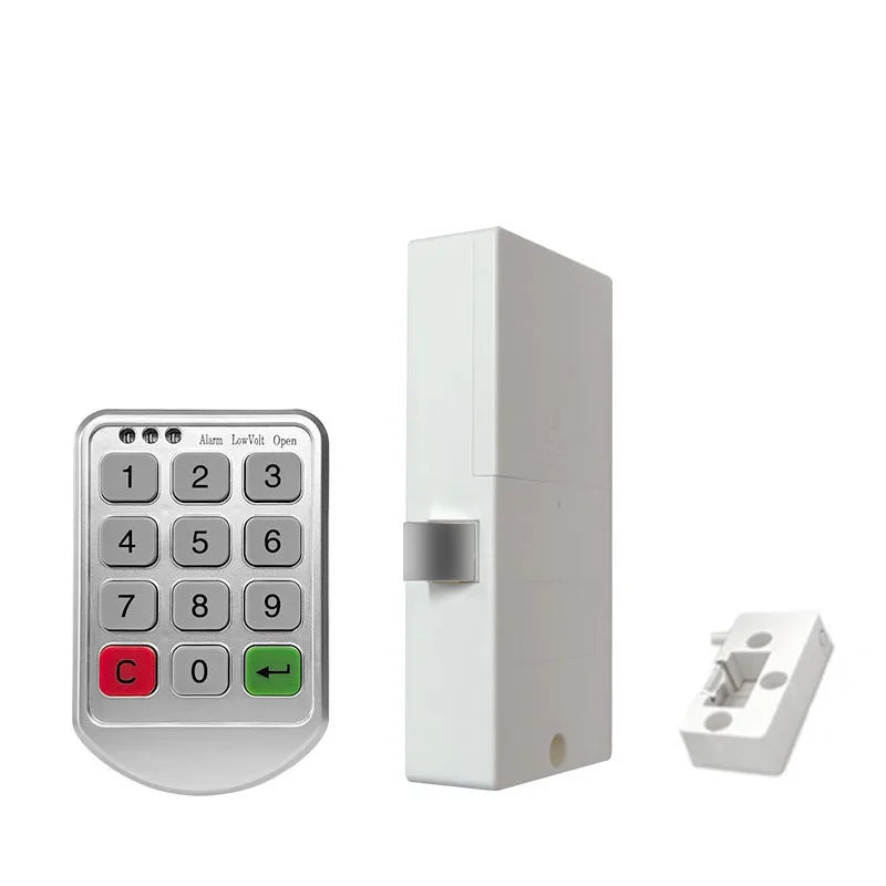 ABS Plastic Panel Digital Electronic Intelligent Password Keypad Number Cabinet Door Lock Digital Cabinet Door Lock Peaceful Pleasures Health and Wellness Silver