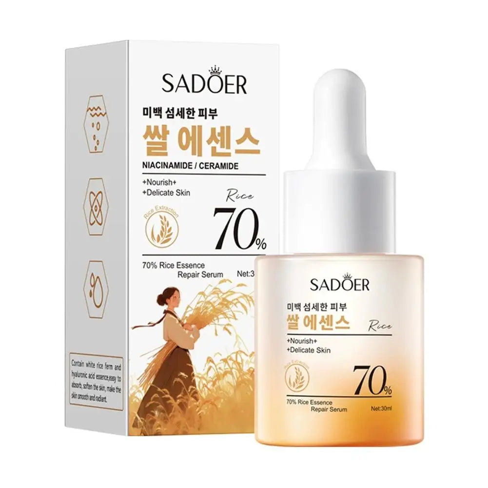 SADOER Rice Essence Serum 30ml – Brightening, Deep Hydrating Facial Serum with Niacinamide & Hyaluronic Acid Peaceful Pleasures Health and Wellness 30ml