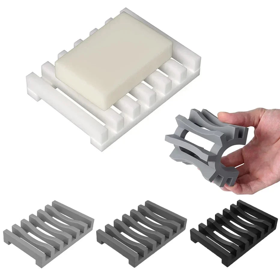 Flexible Silicone Soap Holder Hollow Design Bar Soap Dish Bathtub Kitchen Soap Saver Drainer Sponges Scrubber Display Peaceful Pleasures Health and Wellness