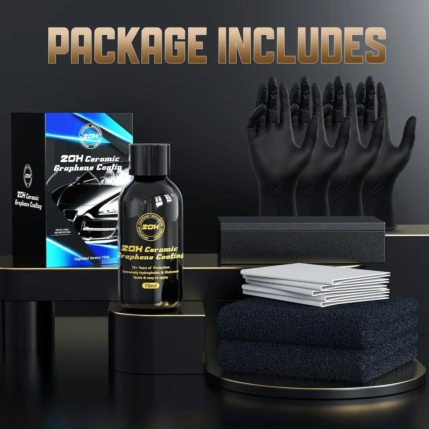 20H Professional Graphene Ceramic Coating for Cars 10+ Years Protection Hydrophobic Scratch UV Resistant High Gloss Finish Peaceful Pleasures Health and Wellness