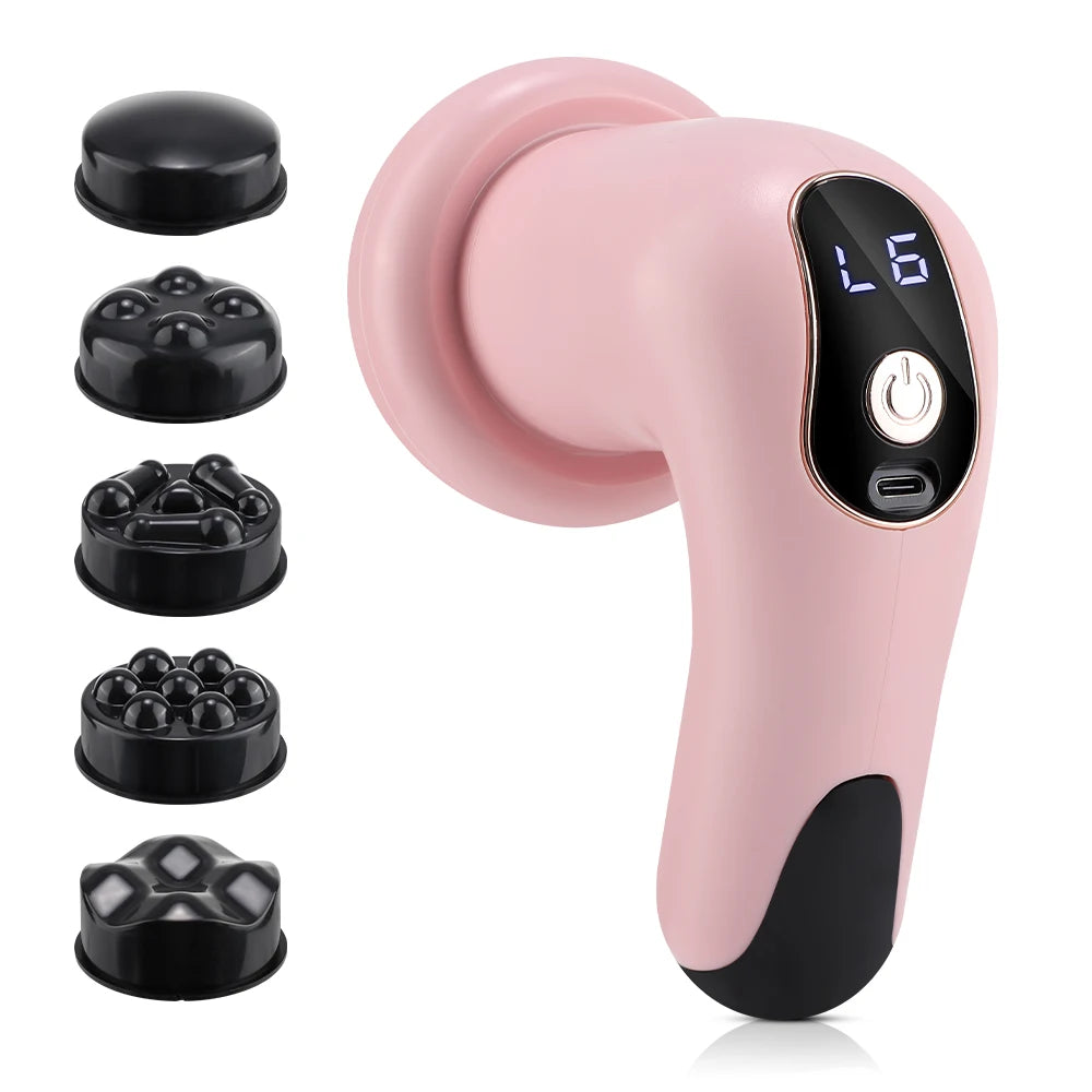 Wireless Body Contouring Massager Belly Fat Burning Waist Slimming Leg Cellulite Remover Massager Fitness Body Sculpting Machine Peaceful Pleasures Health and Wellness Pink