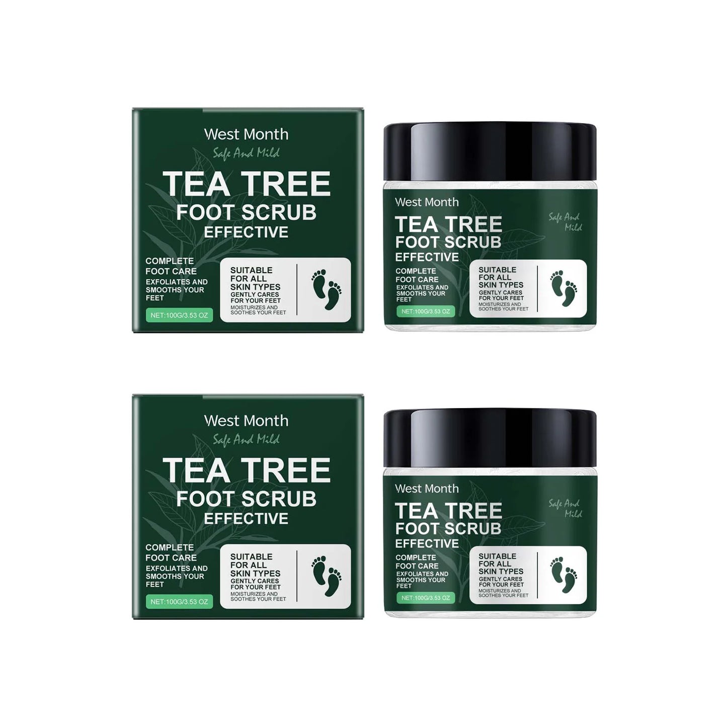 Tea Tree Sea Salt Exfoliating Foot Scrub – Smooth Cracked Heels