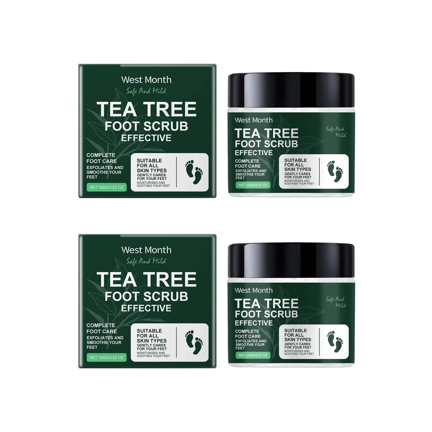 Tea Tree Foot Scrub – Exfoliate & Soften Cracked Heels | Hoygi