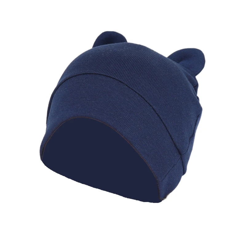 Infant Cotton Baby Bonnet Hospital Hat | Soft Solid Color 0-24M