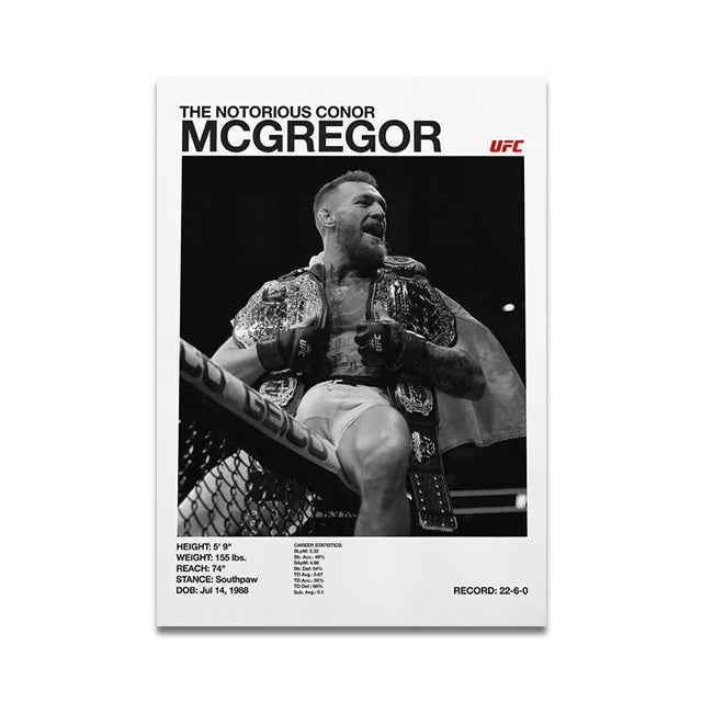 Boxing Fighting Star Canvas Wall Art Print Poster MMA Decorative Painting Home Decor Boxing Lover Gift Unframed Peaceful Pleasures Health and Wellness SW9929 40x60cm