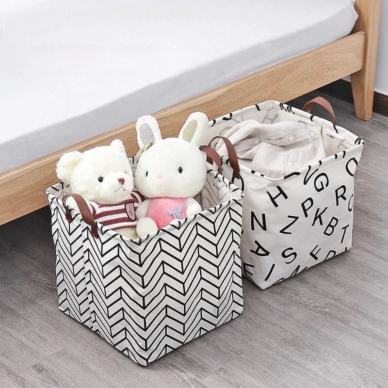 Foldable Cotton Linen Laundry Basket & Storage Organizer Bin Foldable Laundry Hamper Peaceful Pleasures Health and Wellness
